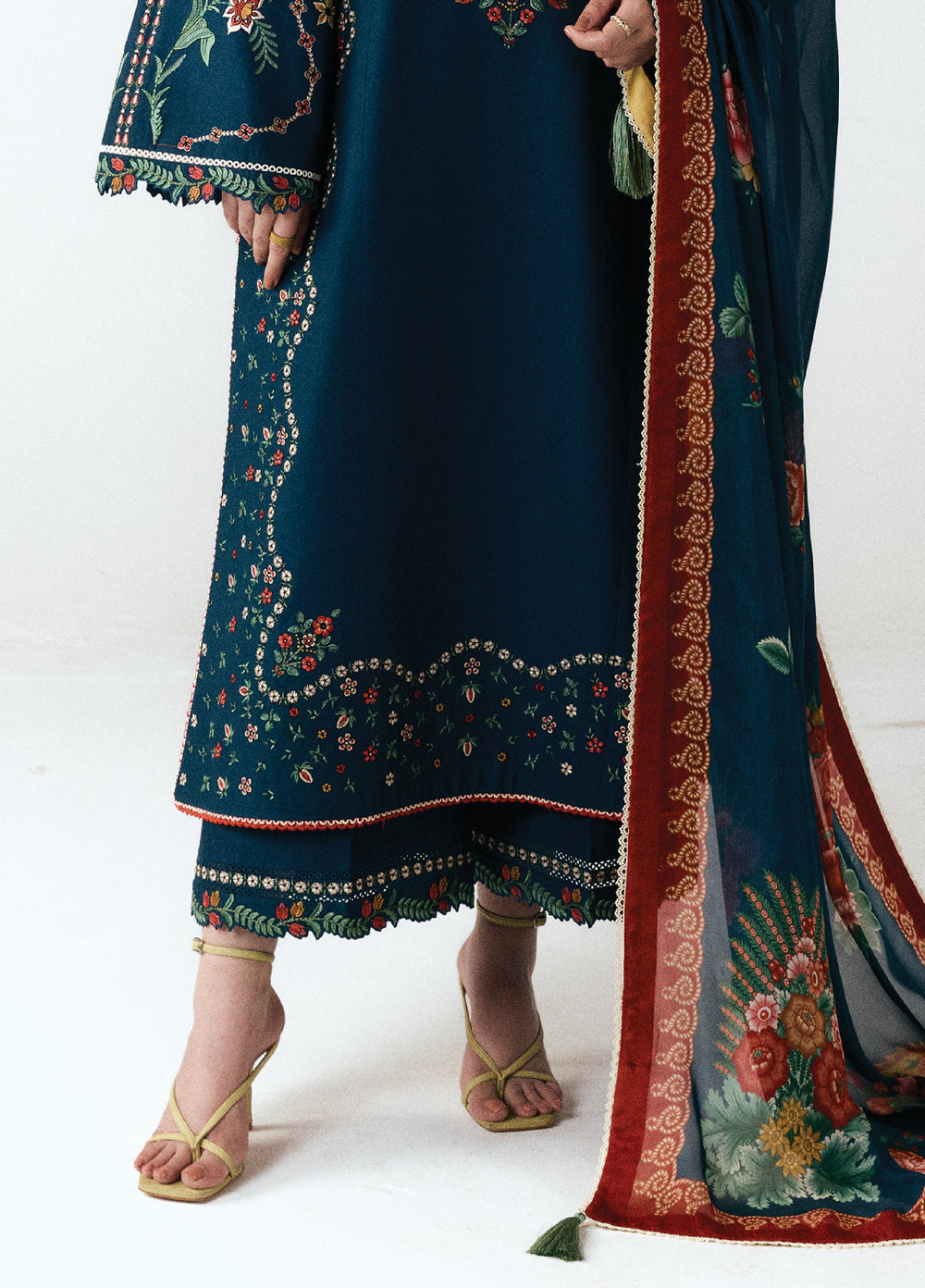 Jugnu by Hussain Rehar Unstitched Embroidered Cotton 3 Piece Suit HR26UCJ Agna JUG-LD D#1275 - Eid Collection