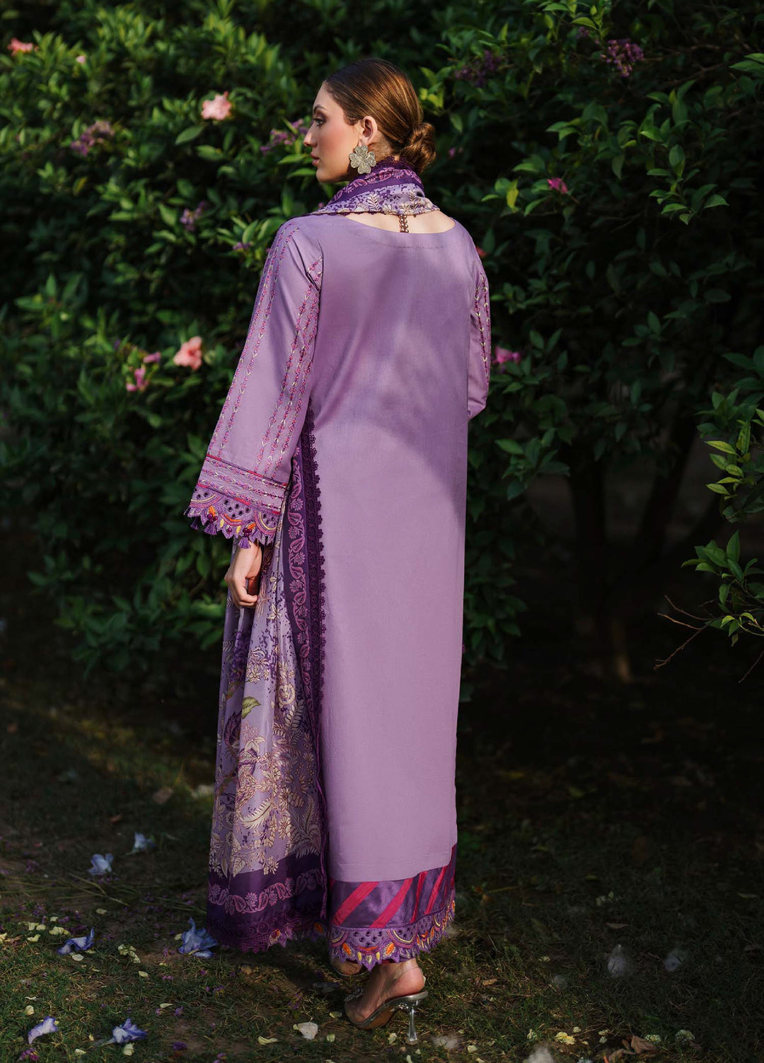 Shurooq Unstitched Luxury Lawn Embroidered 3 Piece SQ25 D-04 Portia - Festive Collection