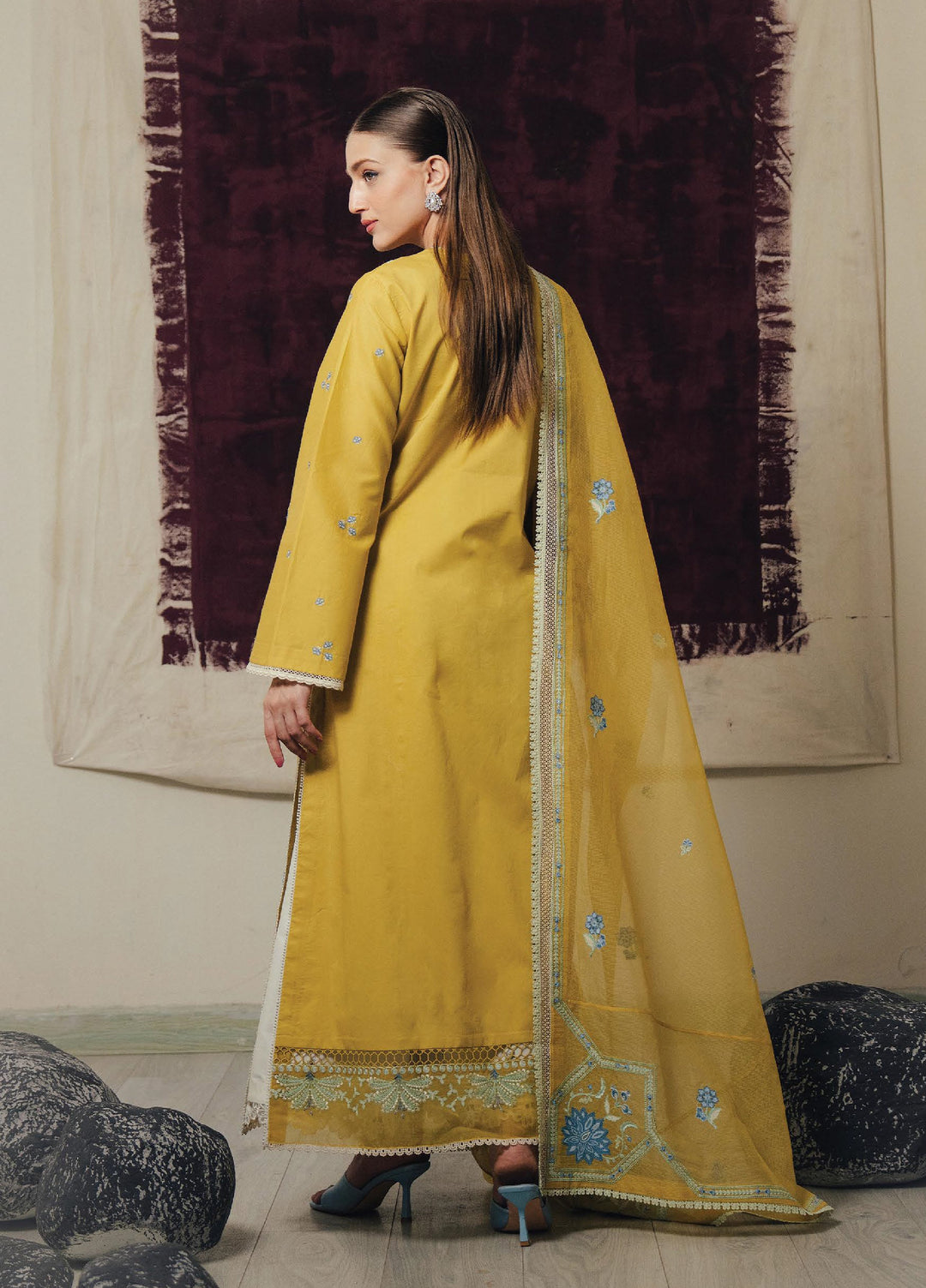 Daybreak by Afrozeh Unstitched Printkari Embroidered Lawn 3 Piece Suit AF26UDB D-10 SUNHAZE - Summer Collection