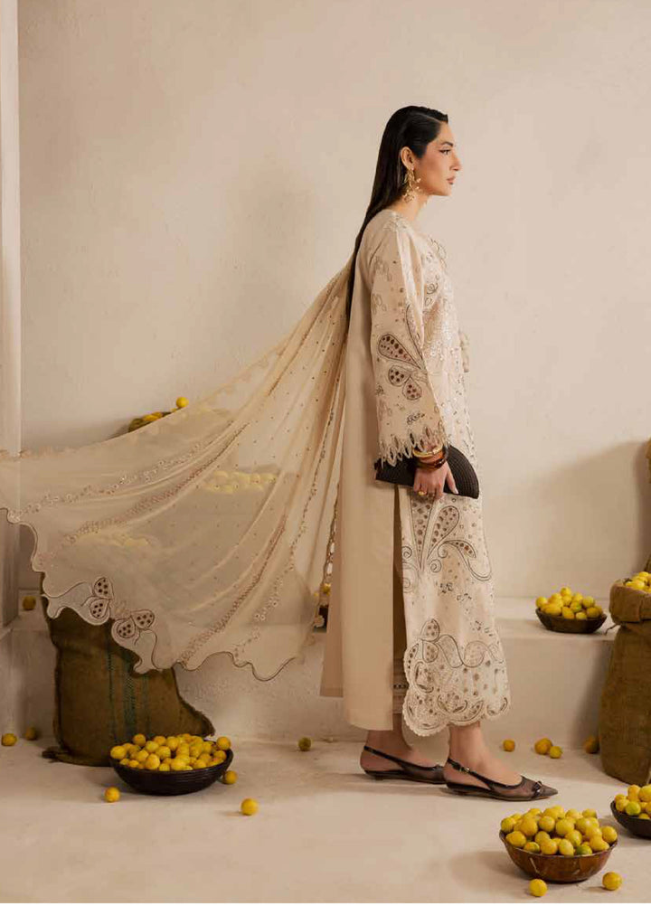 Nureh Exclusive Unstitched Lawn Karandi Embroidered 3 Piece Suit NU26UE NE-218 - Spring Collection