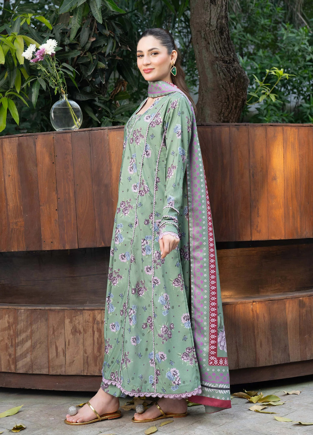 Mah e Noor Intermix by Panache 3 Piece Khaddar Pistachio Bloom - Winter Collection