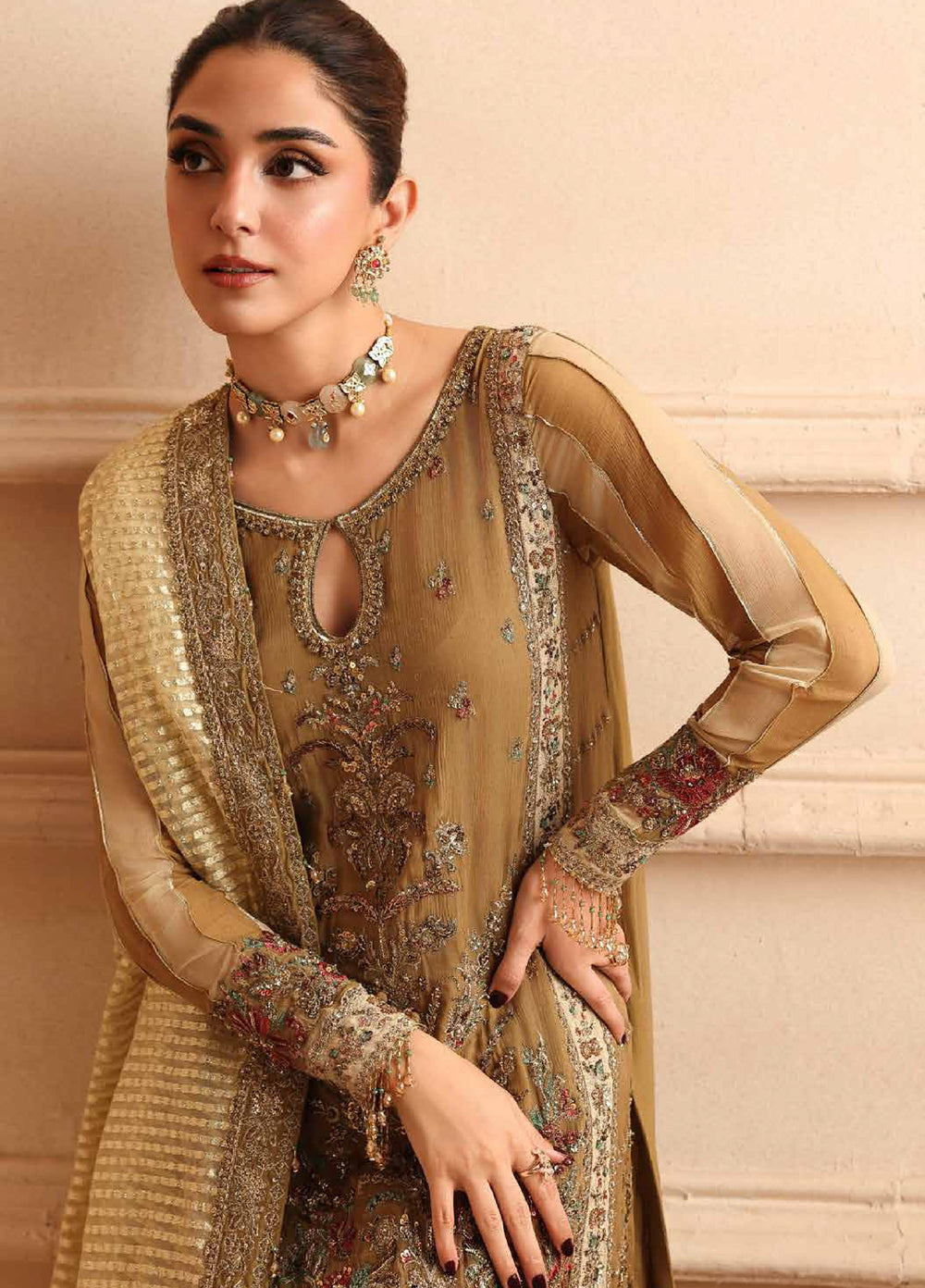 Dastan E Jashan by Charizma Unstitched Embroidered Chiffon 3 Piece Suit CHR26UDJ DJW6-06 - Wedding Collection