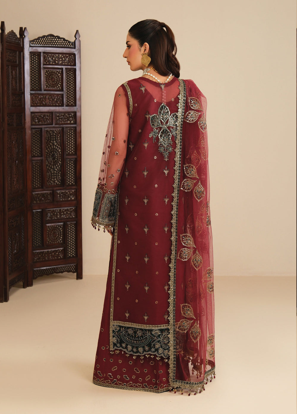 Alizeh Fashion Unstitched Embroidered Net 3 Piece Suit AF26UNF AF-NT-2260-MEHAL - Festive Collection