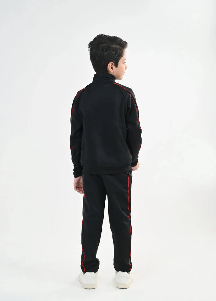 IQ Exclusive Kids Track Suit Fleece 2 PieceBlack Horizon Speed Tracksuit-Unisex Kids - Winter Collection