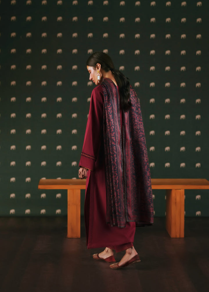 Azzurra by Casual Lite Women RTW Solids Cotton Lawn 3 Piece Suit CL26RA Rosso Velato - Summer Collection