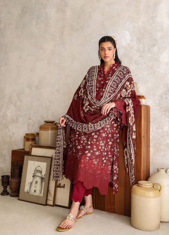 Freesia by Gul Ahmed Unstitched Embroidered Lawn 3 Piece Suit GA26UFL BM-62023 - Summer Collection