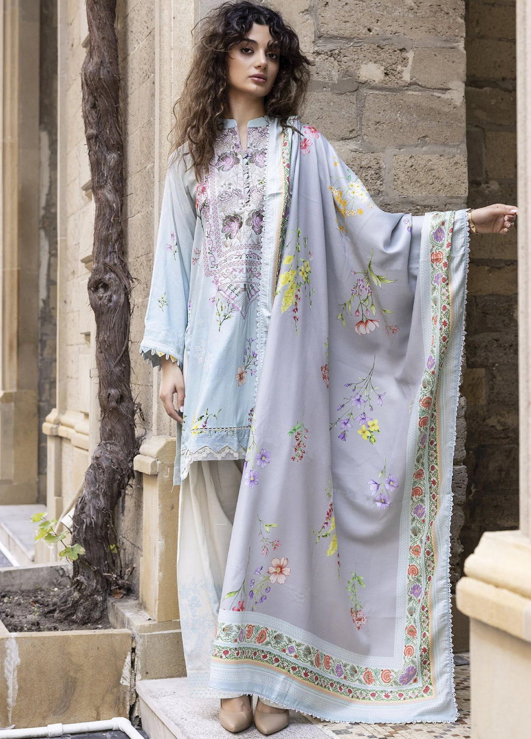 Meerak Women Pret Premium Embroidered Linen 3 Piece Sophia - Winter Collection