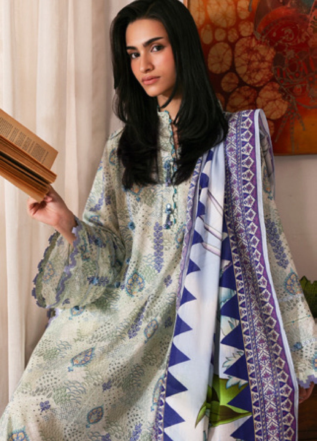 Amaya by Zaha Unstitched Printed Lawn 3 Piece Suit ZK26UAL Lilia APL26-06 - Casual Collection