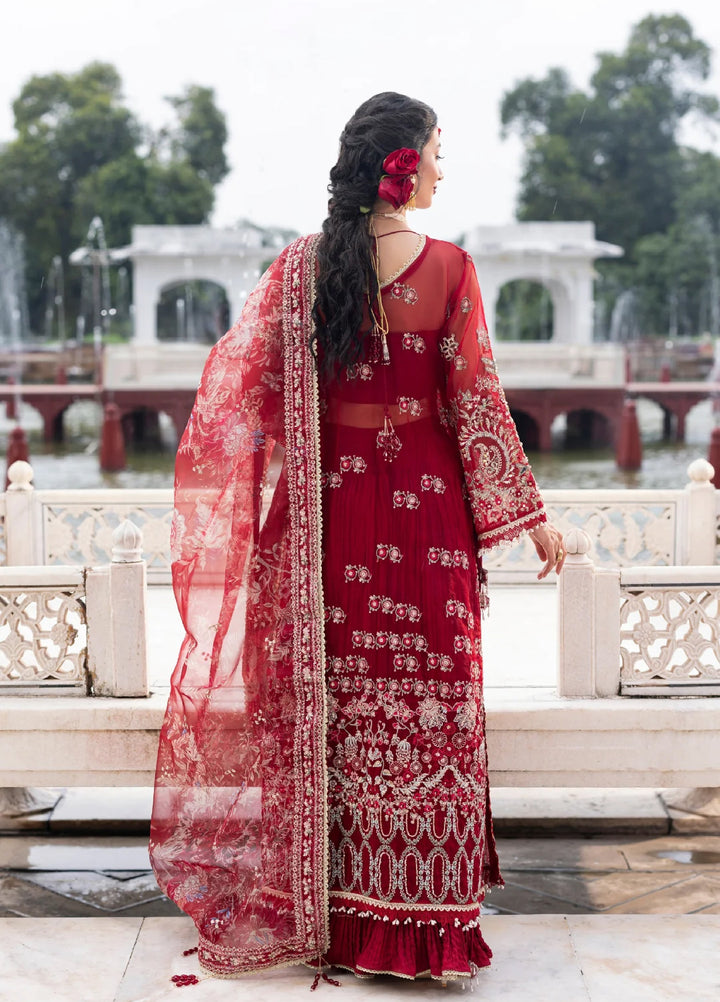 Ember by Aylin Unstitched Organza Embroidered Suits 3 Piece AYL25EF D6-Scarlet - Festive Collection