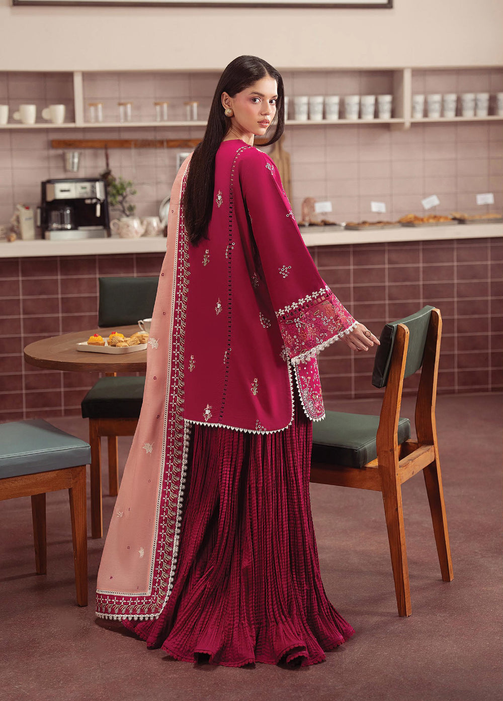 Brewed by Ayzel Unstitched Embroidered Lawn 3 Piece Suit AAF26UBL Doppio ZWU-0143-3PO - Festive Collection