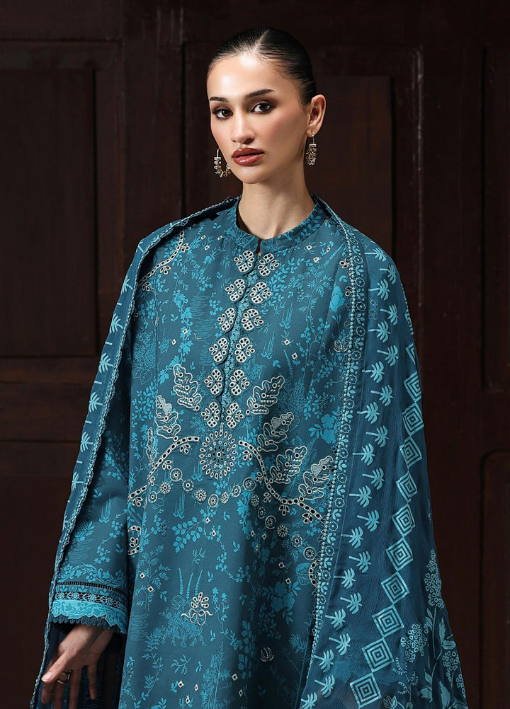 Q Prints by Qalamkar Unstitched Printed Lawn 3 Piece Suit QLK26UQL Alyra QQP-06 (A) - Summer Collection