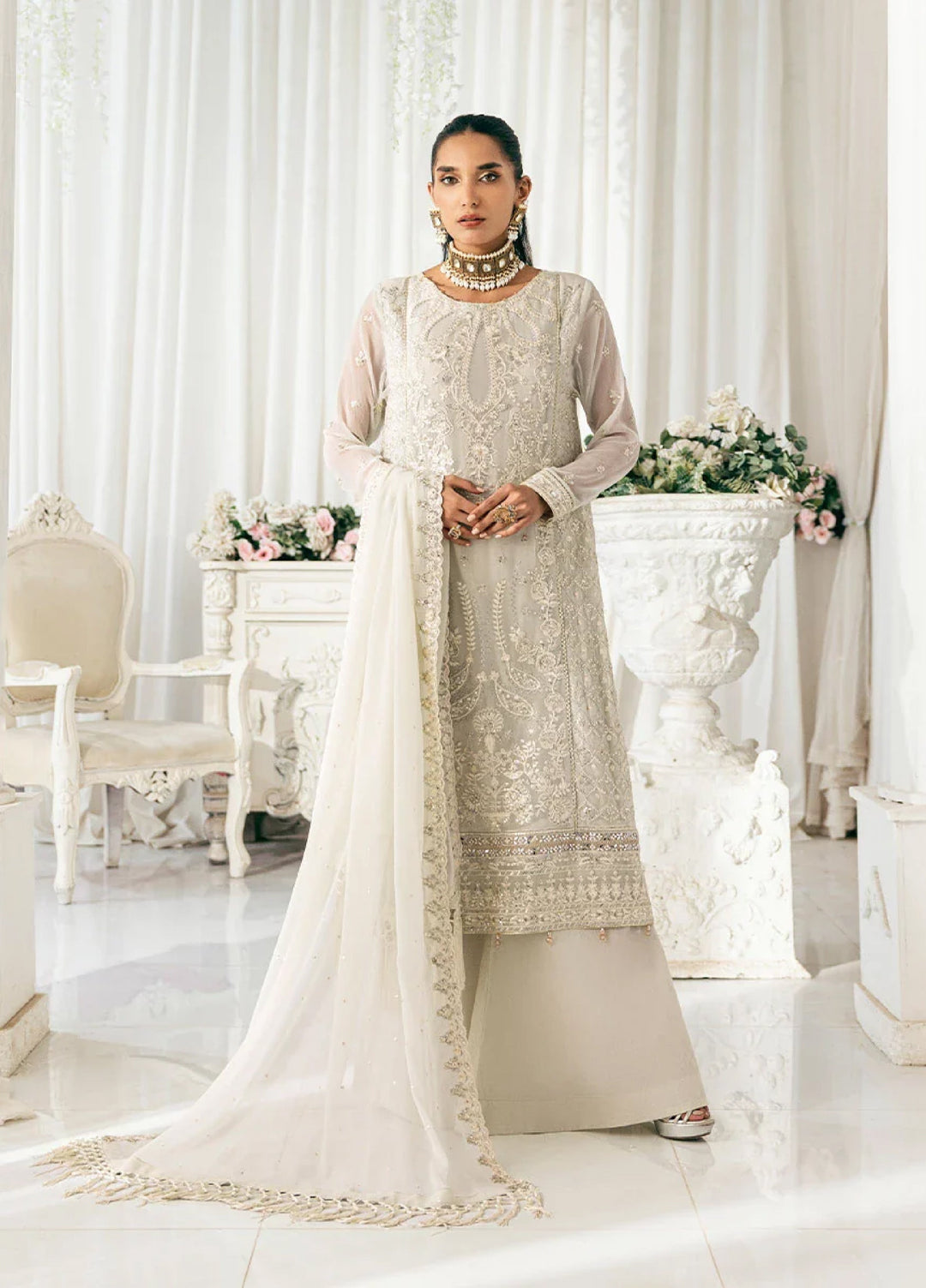 Signature by Salitex Embroidered Chiffon Suits Unstitched 3 Piece SUNS7CH037UT - Summer Collection