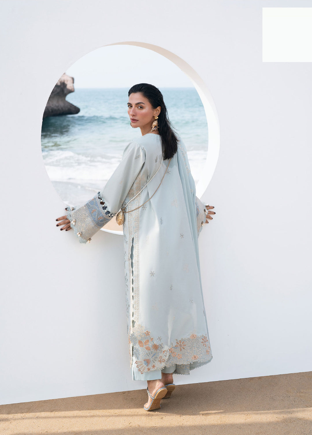 Florent Unstitched Embroidered Luxury Lawn 3 Piece Suit FL26UL FL-6B - Festive Collection