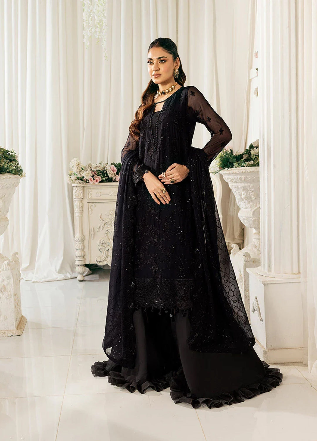 Signature by Salitex Embroidered Chiffon Suits Unstitched 3 Piece SUNS7CH048UT - Summer Collection