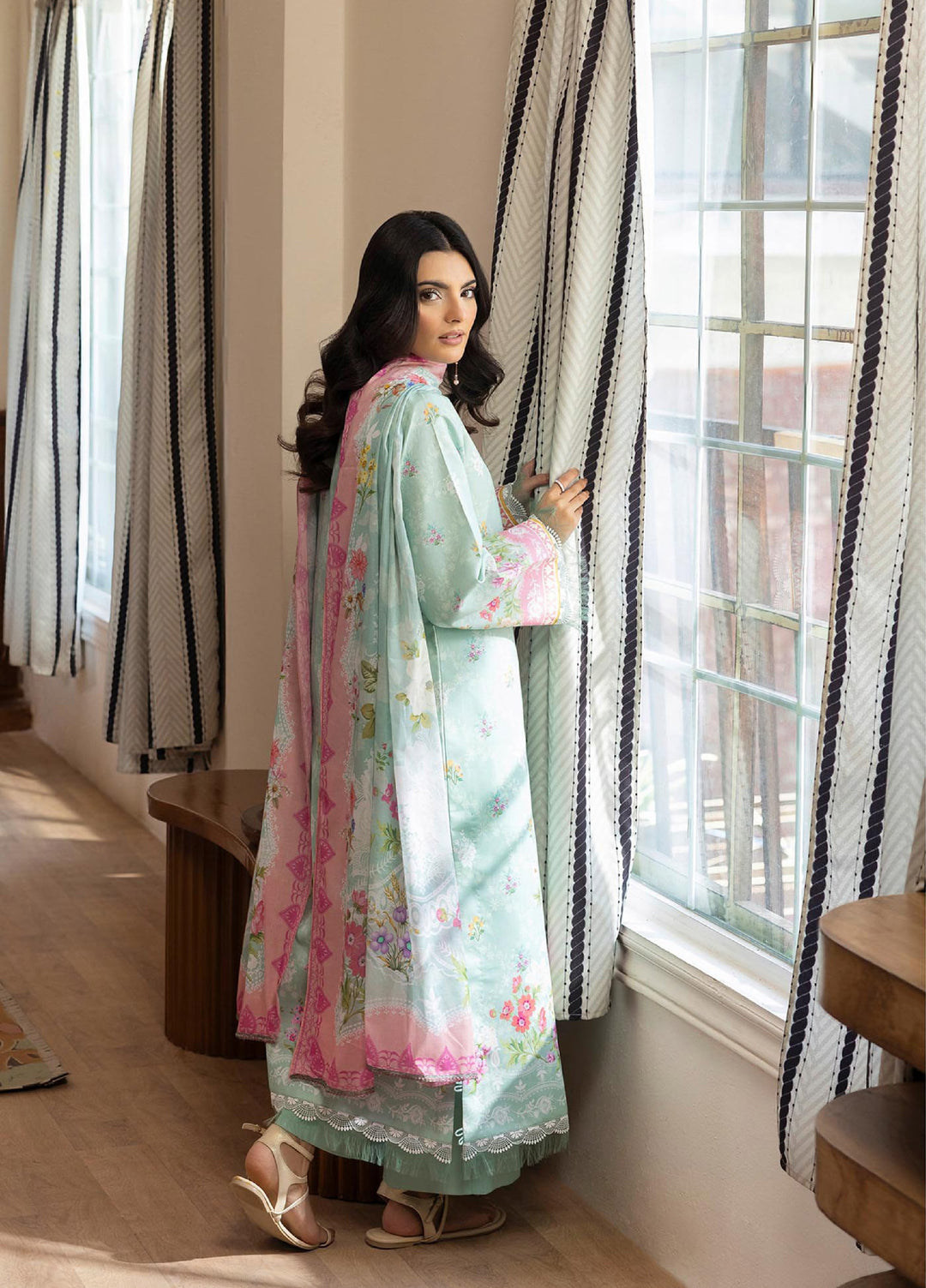 Nissa by RajBari Unstitched Printed Lawn 3 Piece Suit RB26ULN D-12 - Casual Collection