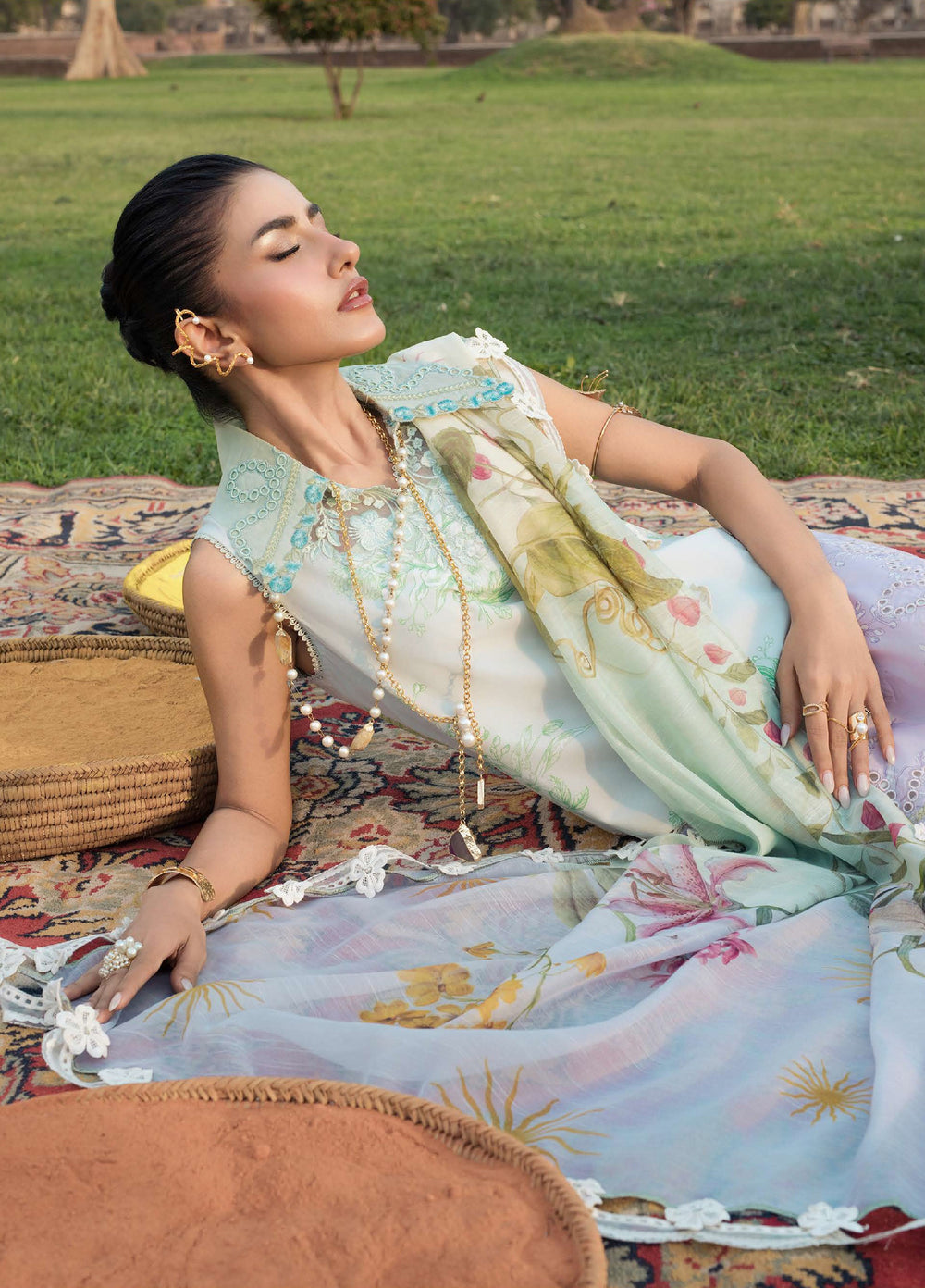 Bloom by Saira Shakira Unstitched Embroidered Lawn 3 Piece Suit SSR26ULB AVA-01A - Eid Collection