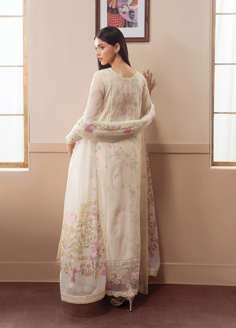 Brewed by Ayzel Unstitched Embroidered Paper Cotton 3 Piece Suit AAF26UBL Mochaque ZWU-0146-3PO - Festive Collection