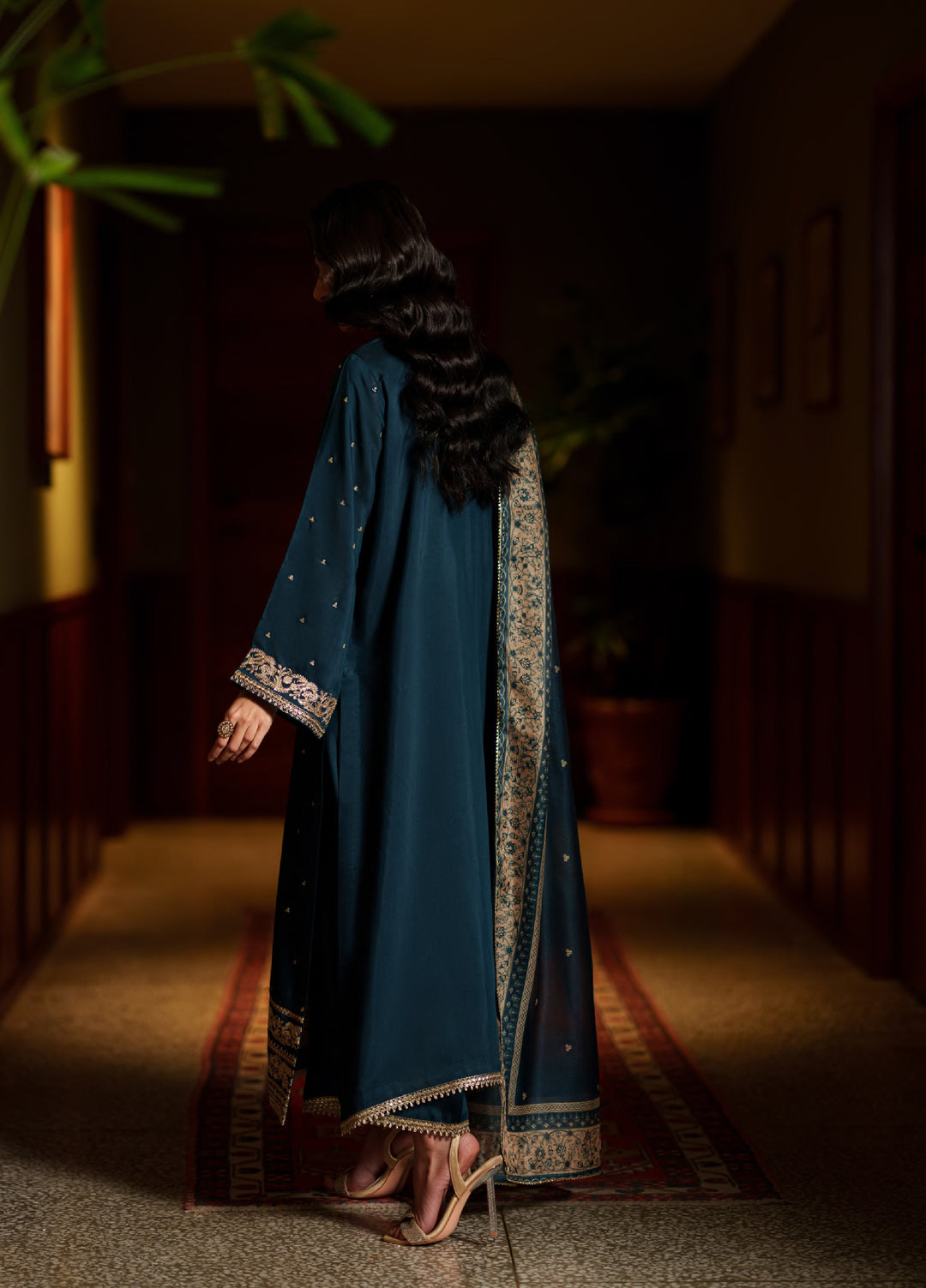 Elara by Casuallite RTW Embroidered Silk Viscose 3 Piece Suit CL26PSE D2 Opaline - Festive Collection