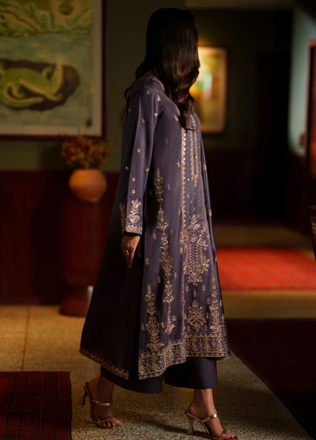 Elara by Casuallite RTW Embroidered Silk Viscose 3 Piece Suit CL26PSE D5 Noctavia - Festive Collection
