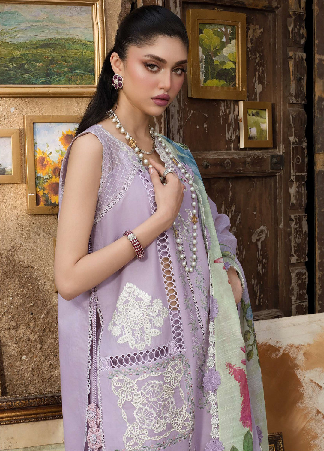 Bloom by Saira Shakira Unstitched Embroidered Lawn 3 Piece Suit SSR26ULB IRIS-08A - Eid Collection