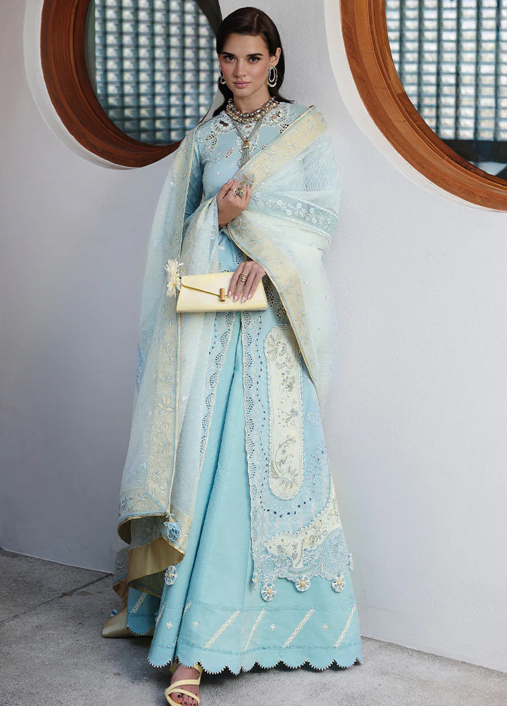 Qalamkar Chikankari Unstitched Embroidered Lawn 3 Piece Suit QLK26UCL CM-05 Nayra - Summer Collection