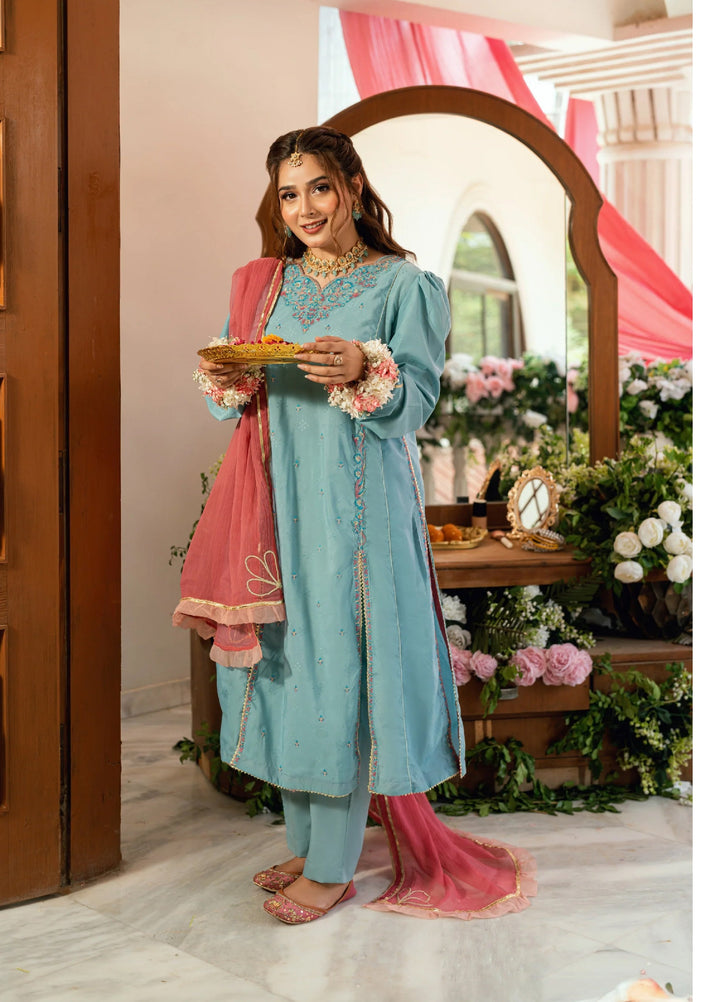 Omal by Komal Baat Paaki Women Dobby 3 Piece Pret Suit Hoorain - Festive Collection
