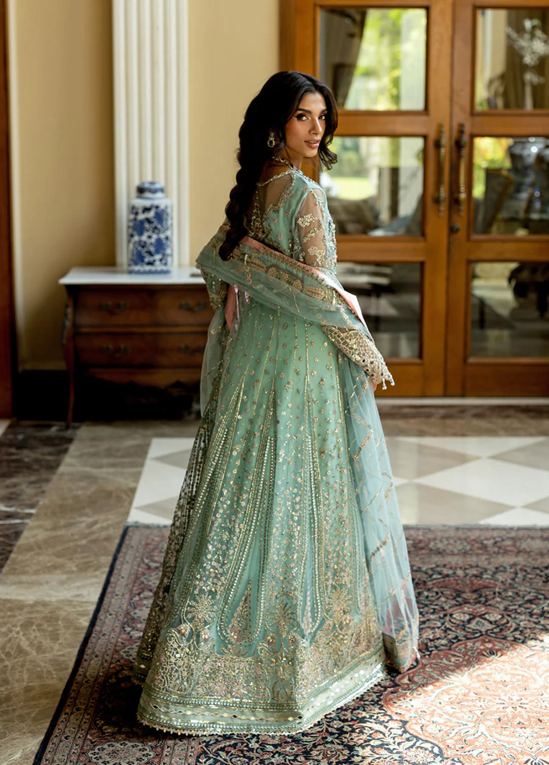 Darling by Mushq Unstitched Embroidered Net 4 Piece Suits MU25DW Bindu - Wedding Collection