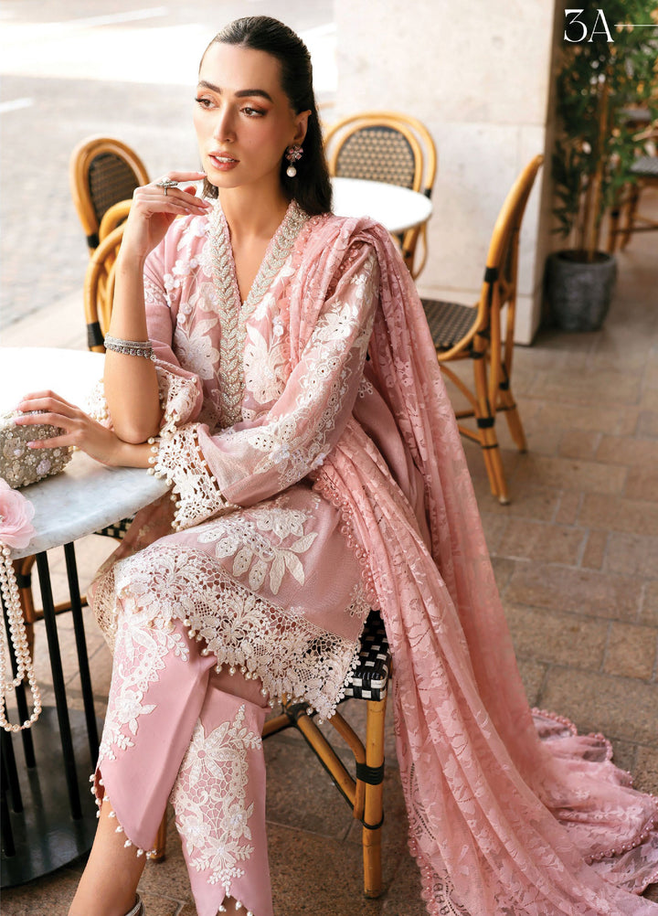 Maria B Unstitched Embroidered Luxury Lawn 3 Piece Suit MB26UEL 3A - Eid Collection