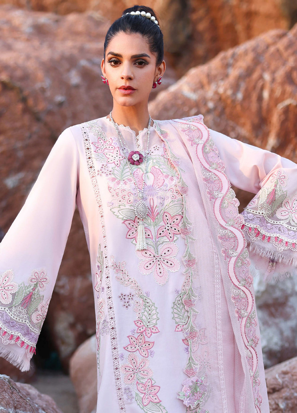 Saira Shakira Unstitched Embroidered Lawn 3 Piece Suit SSR26ULE SS-009B - Eid Collection