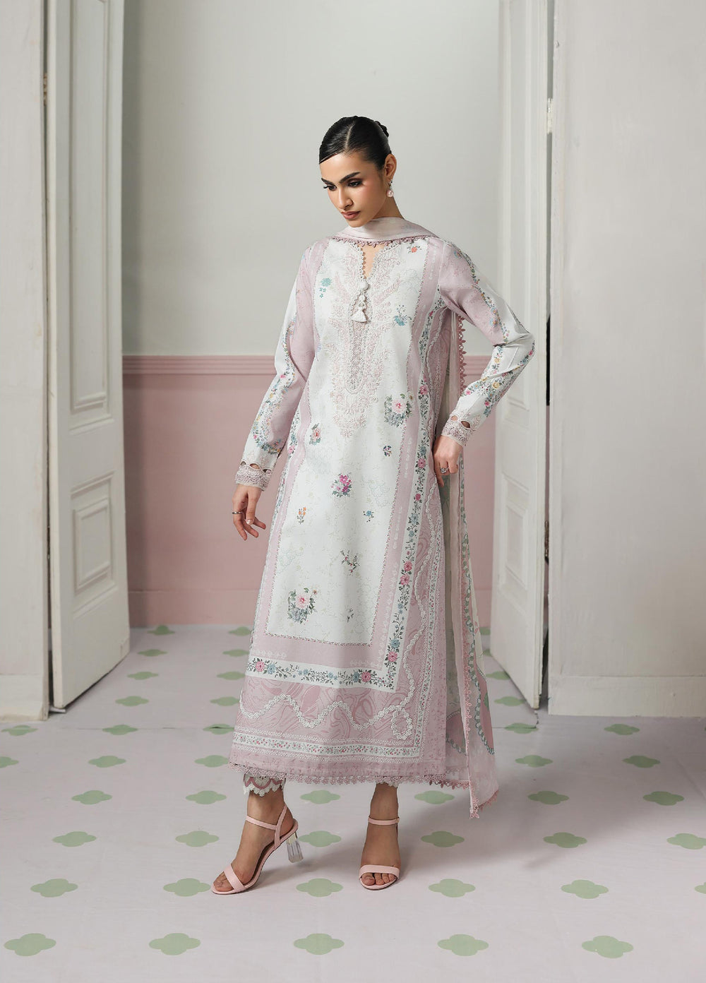 Q Prints by Qalamkar Unstitched Printed Lawn 3 Piece Suit QLK26UQL Minal QQP-05 (A) - Summer Collection