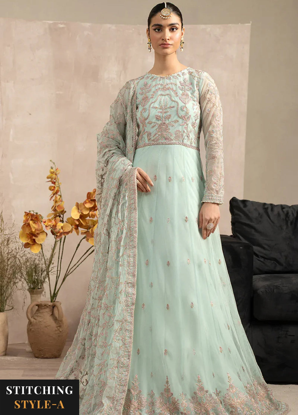 Zarif Women Unstitched Embroidered Net 3 Piece Suit ZR26UFC ZRN 03 SOPHIE - Festive Collection