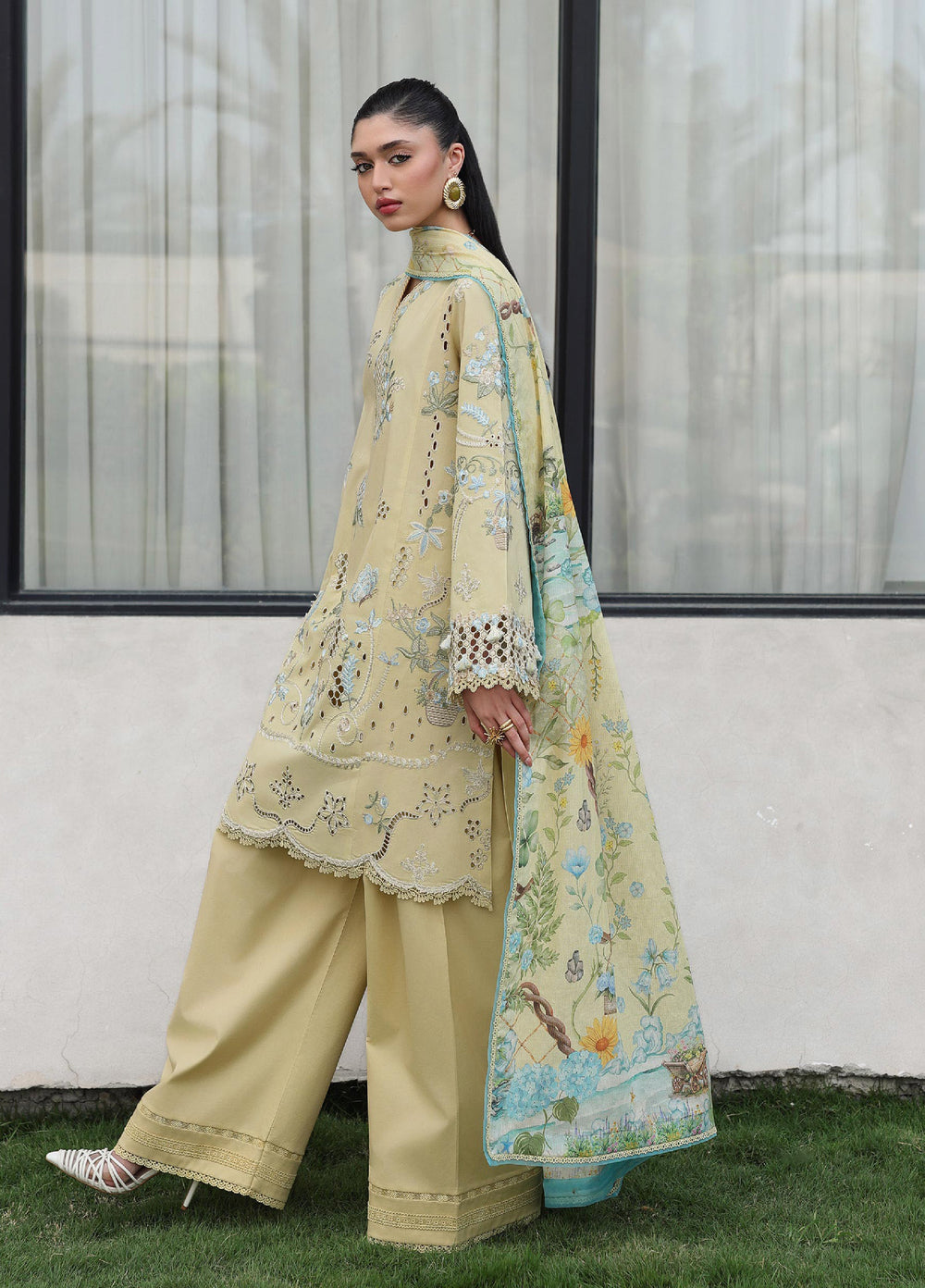 Q Line by Qalamkar Unstitched Embroidered Lawn 3 Piece Suit QLK26ULQ MEIRA QKL-11 - Festive Collection