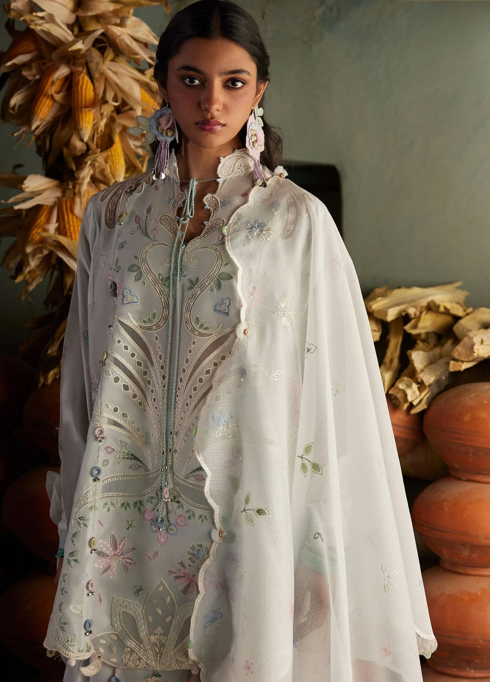 Meili by Zaha Unstitched Embroidered Lawn 3 Piece Suit ZK26UML ZL26-10A - Festive Collection