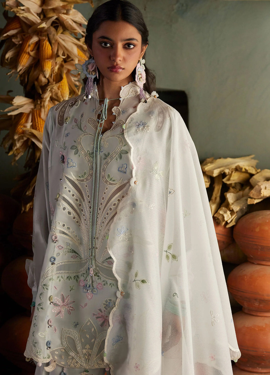 Meili by Zaha Unstitched Embroidered Lawn 3 Piece Suit ZK26UML ZL26-10A - Festive Collection