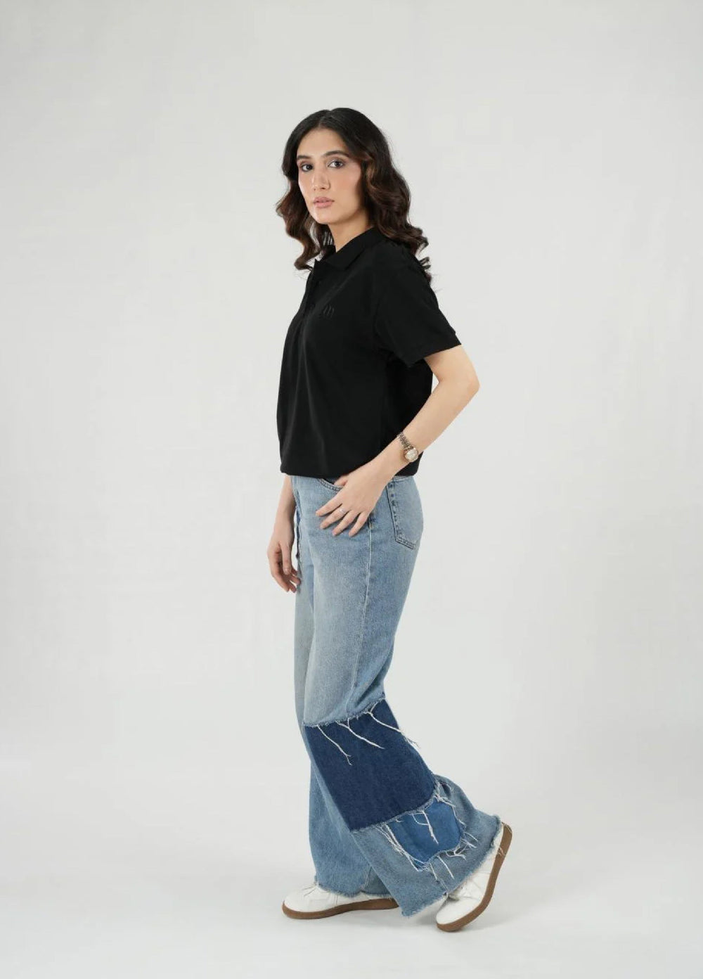 Mercato RTW Solids Cotton 1 Piece Black Polo Shirt