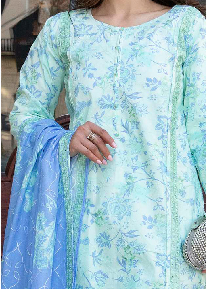 AL Zohaib Dhagakari Unstitched Embroidered Lawn 3 Piece Suit AZ26UD D-10 - Summer Collection