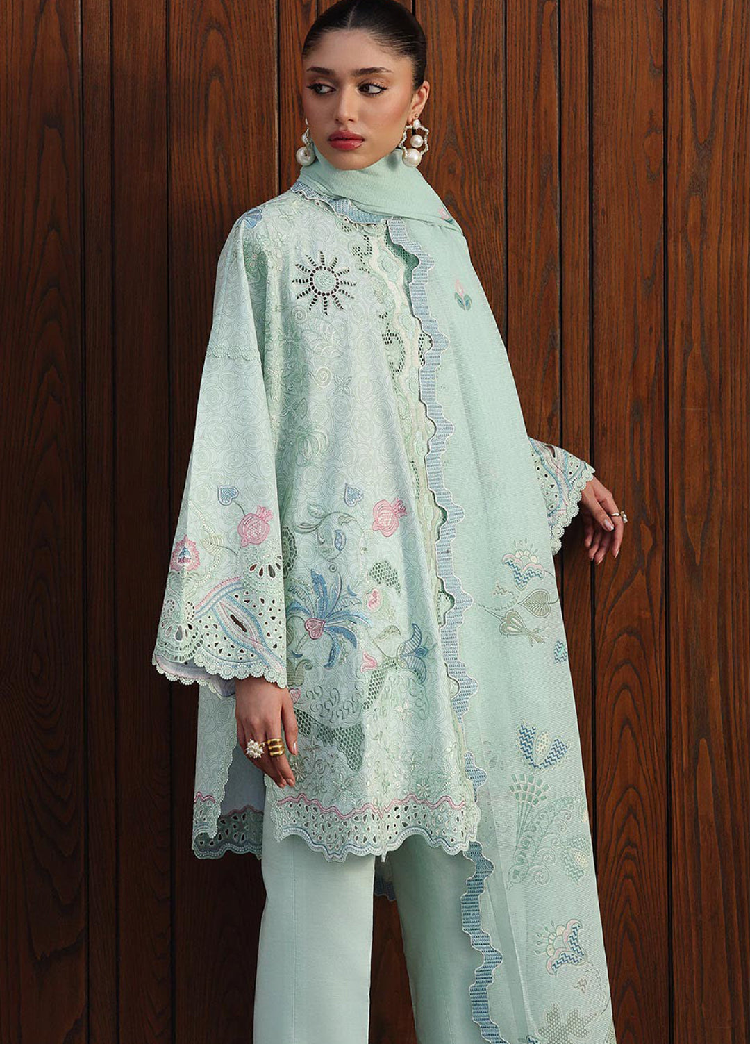 Q Line by Qalamkar Unstitched Embroidered Lawn 3 Piece Suit QLK26ULQ LEYA QKL-7 - Festive Collection