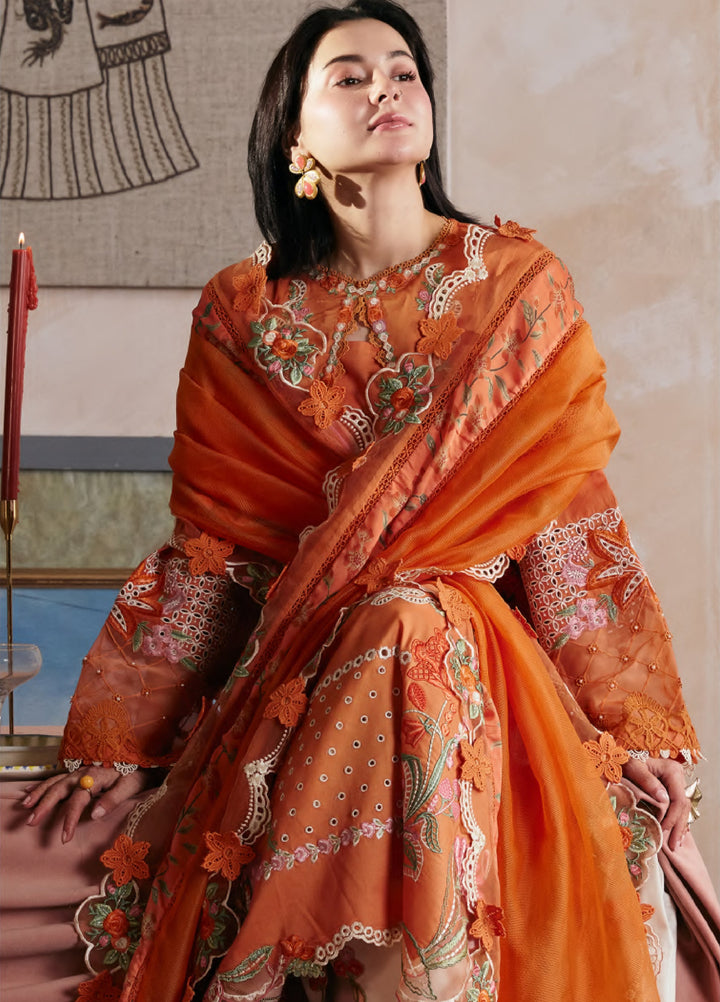 Maryam Hussain Unstitched Embroidered Lawn 3 Piece Suit MH26ULF Sharjeena - Festive Collection
