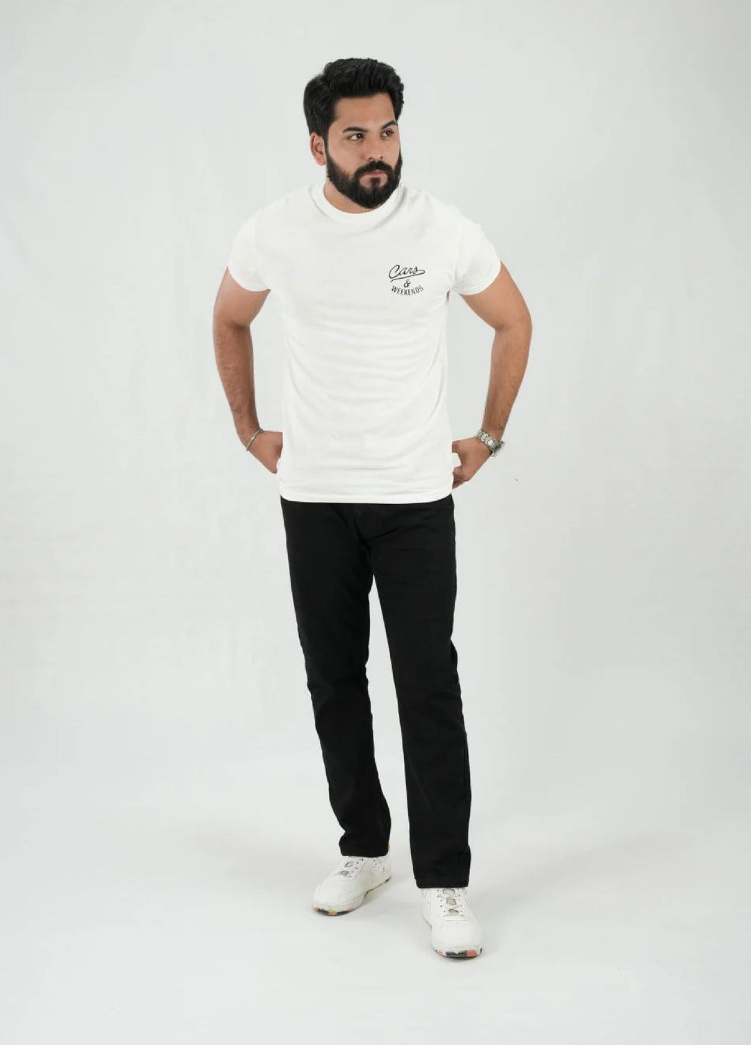 Mercato RTW Solids Cotton 1 Piece Round Neck White Shirt