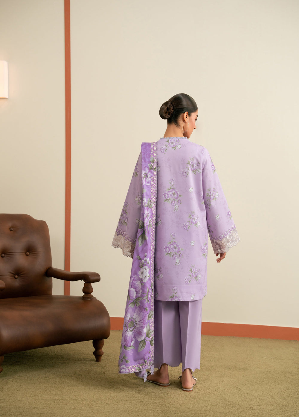 Seran Essentials Unstitched Printed Lawn 3 Piece Suit SN26UEL Velina D-03 - Lawn Collection