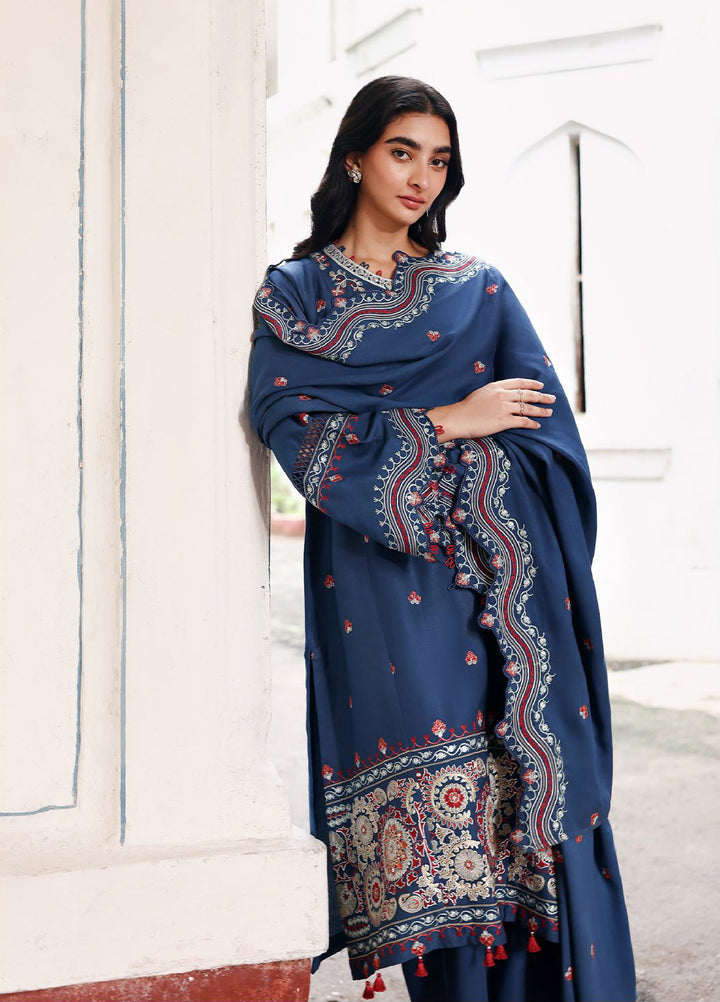 Cross Stitch Unstitched RTS Marina Embroidered Suits 3 Piece CS25MW D-04 Moonlit Garden - Winter Collection