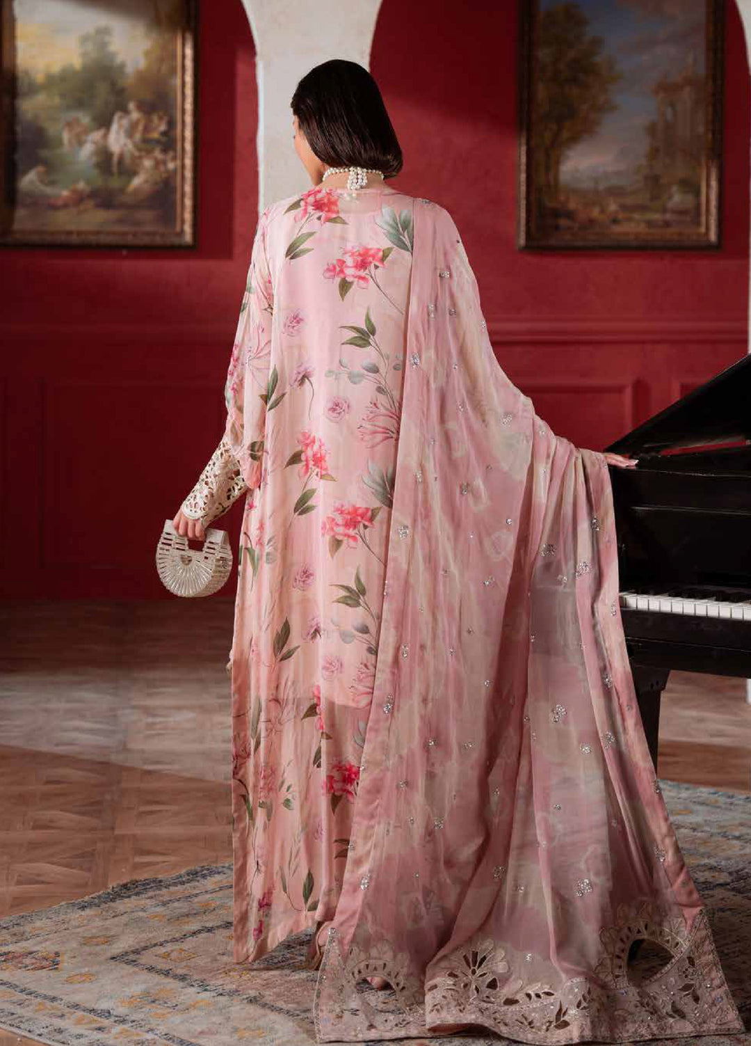 Amaya by Nureh Unstitched Embroidered Chiffon 4 Piece Suit NU26UCA AM-38 - Festive Collection