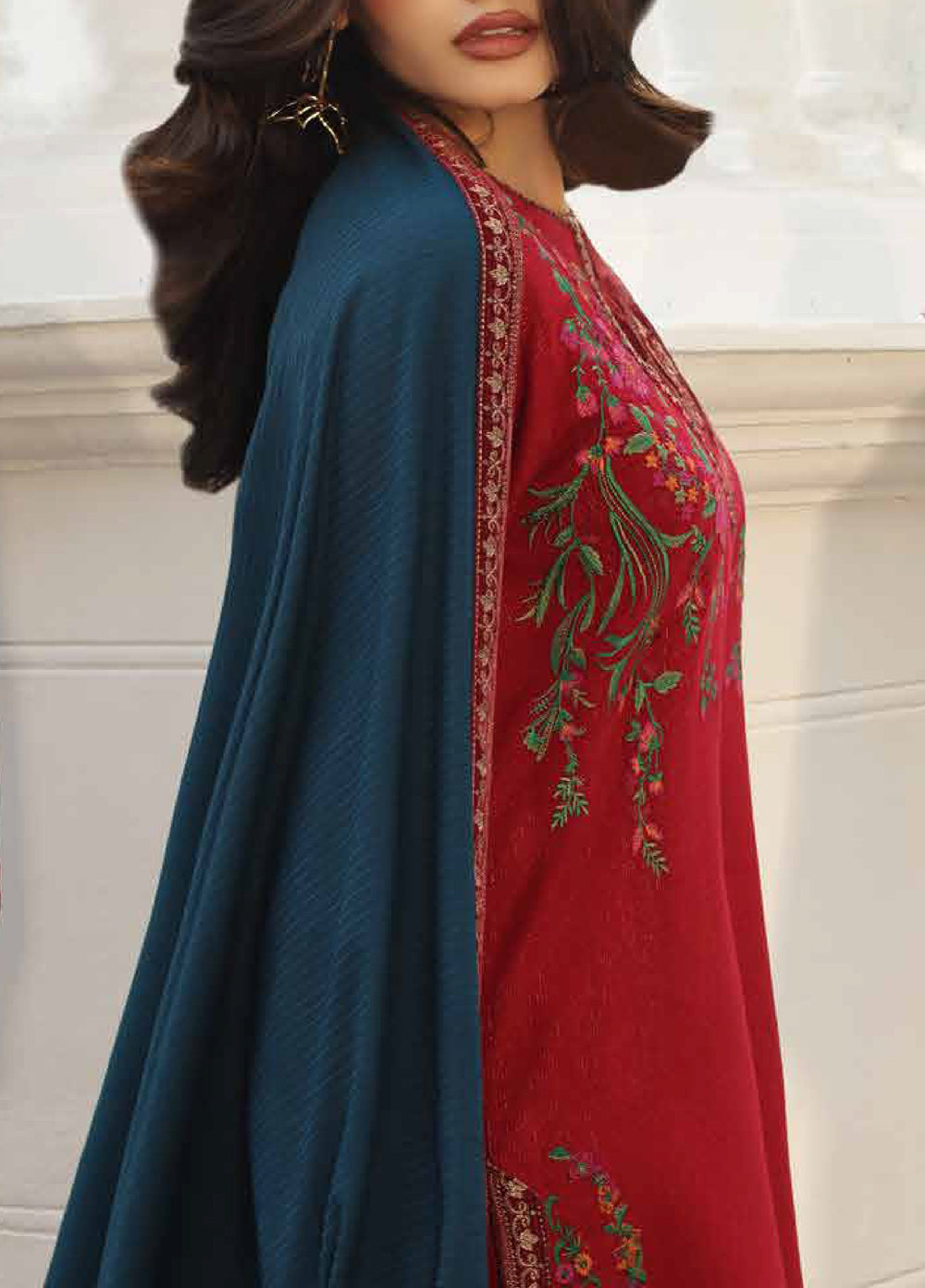 Charizma Signature Unstitched Embroidered Peach Leather 3 Piece CRZ25SP CSW5-02 - Winter Collection