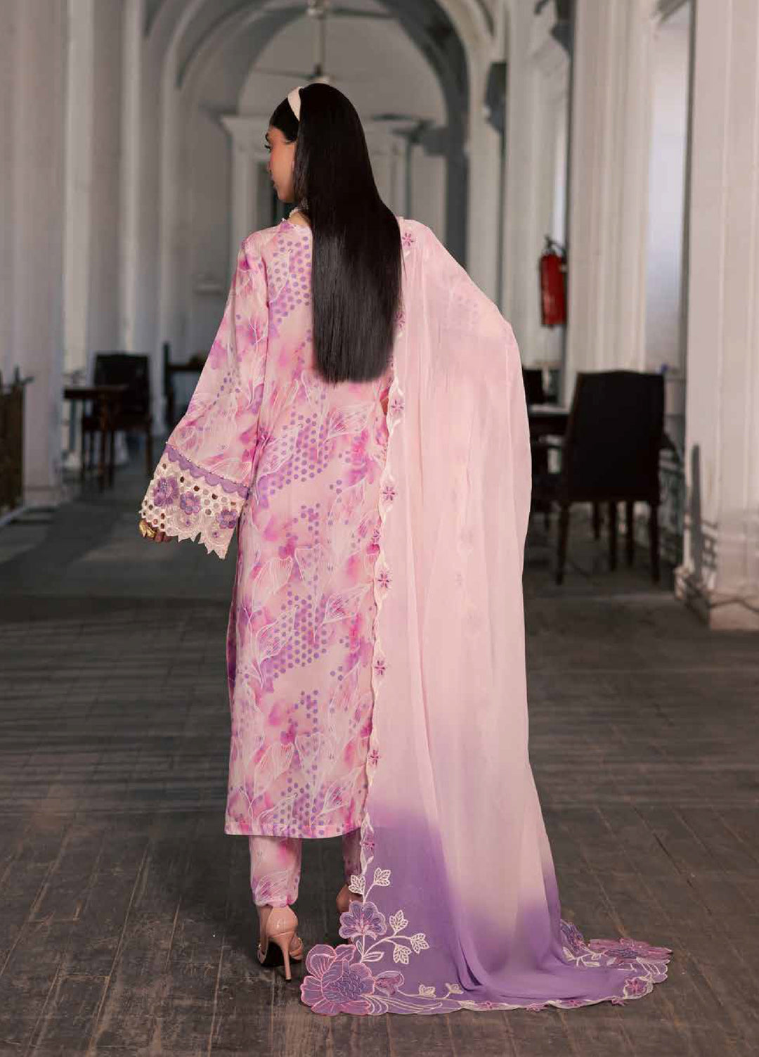 Maya by Nureh Unstitched Embroidered Luxury Lawn 3 Piece Suit NU26ULM NS-165 - Summer Collection