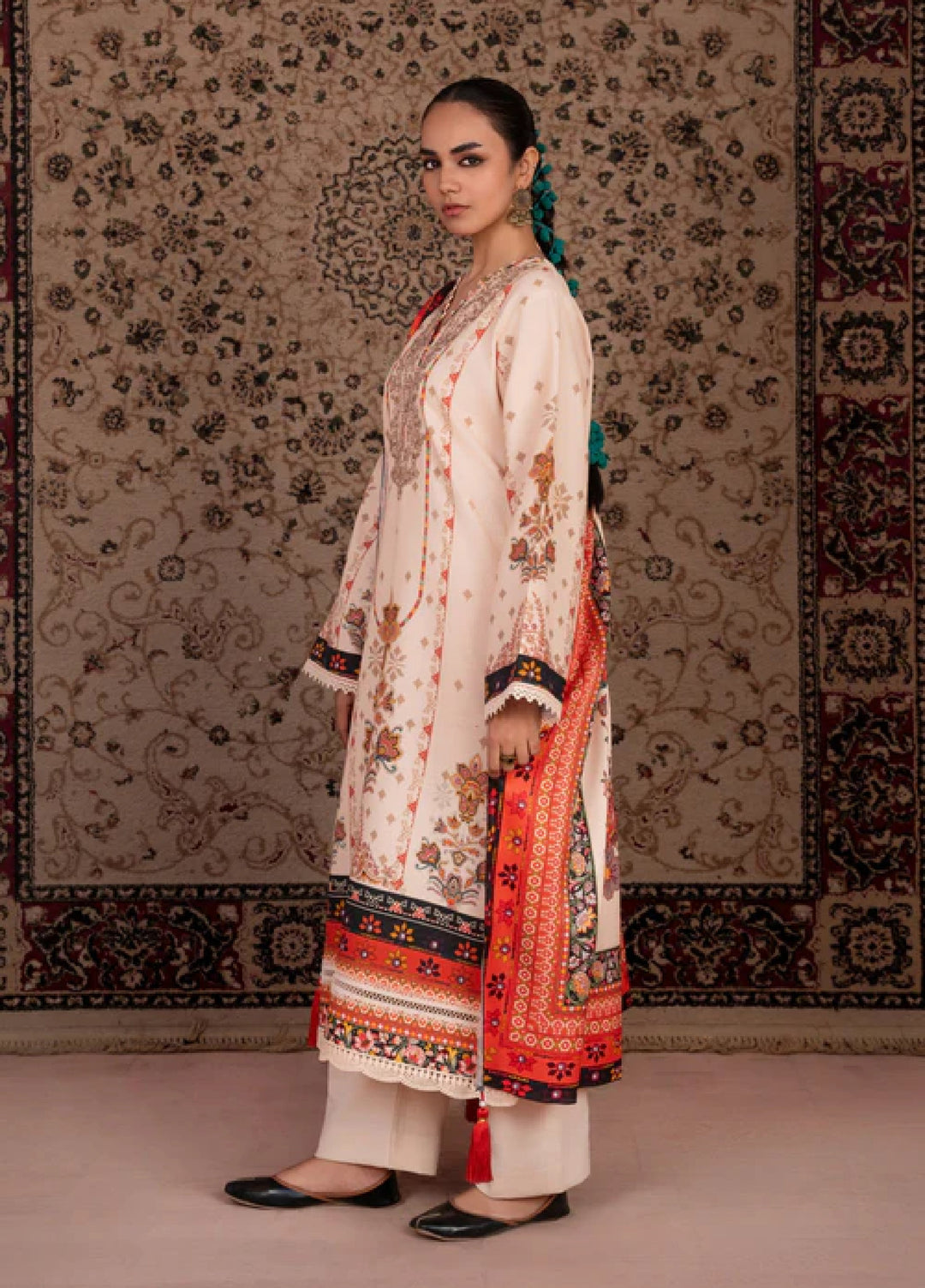 Jugnu by Chandan Nagri Women Pret Embroidered Khaddar 3 Piece Suit Naren - Winter Collection