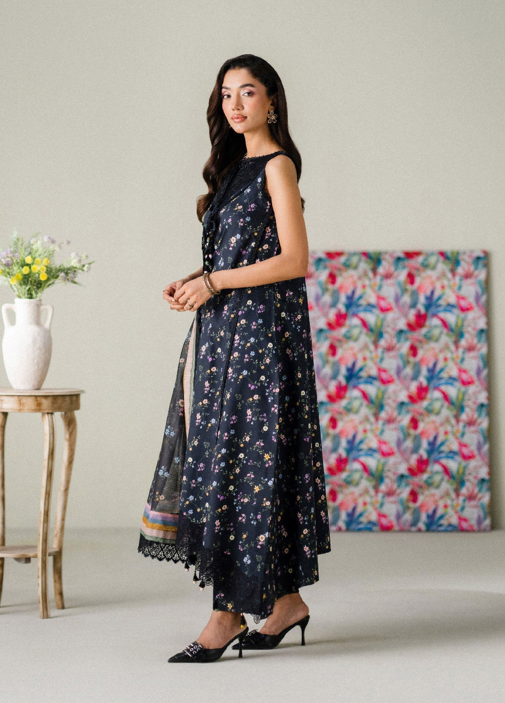 FNF Prints by Faiza Faisal Unstitched Embroidered Lawn 3 Piece Suit FF26UF D-5 Twilight Charm - Summer Collection