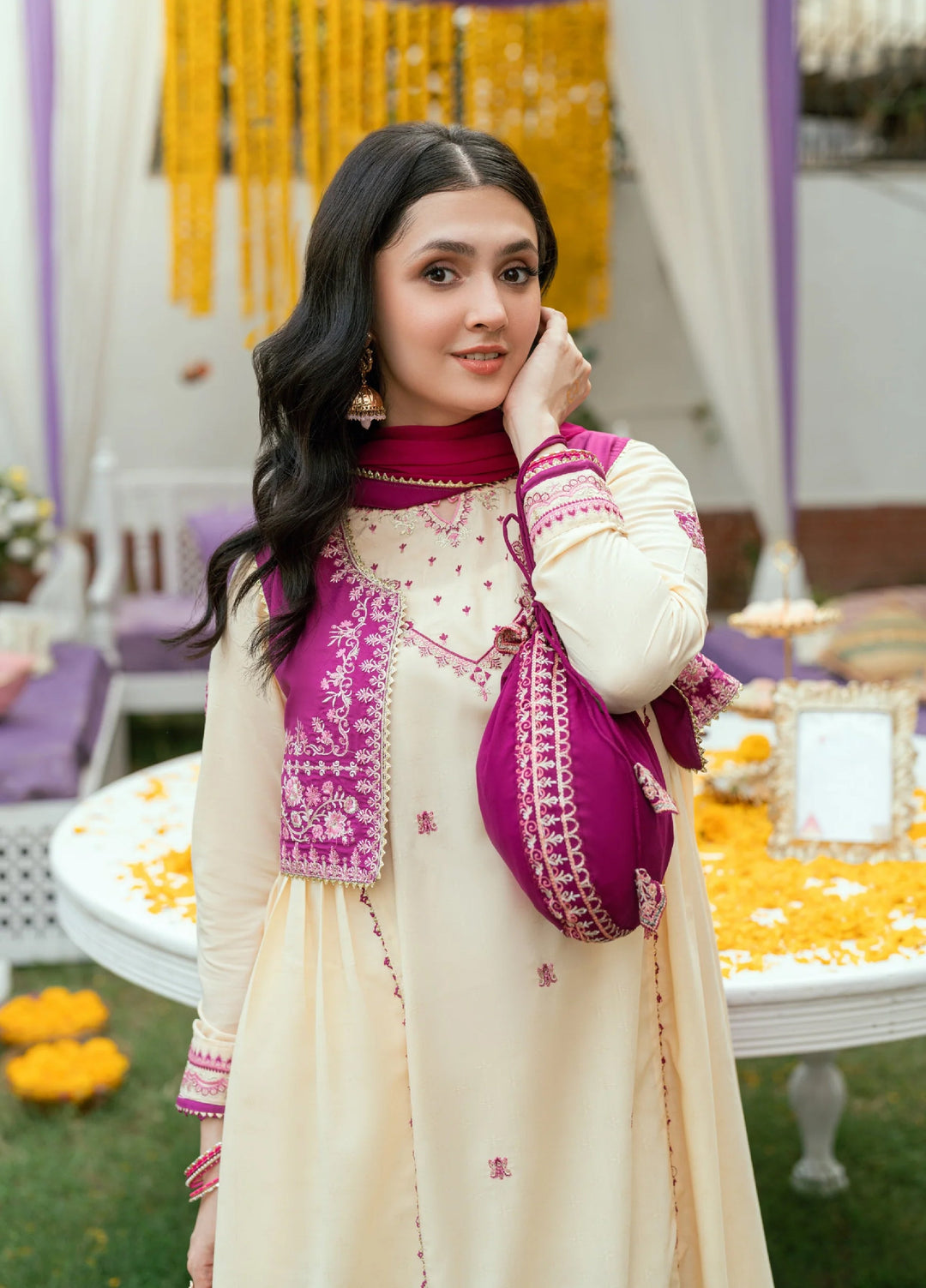 Omal by Komal Pret 3 Piece Dobby Suit Samar- Festive Collection