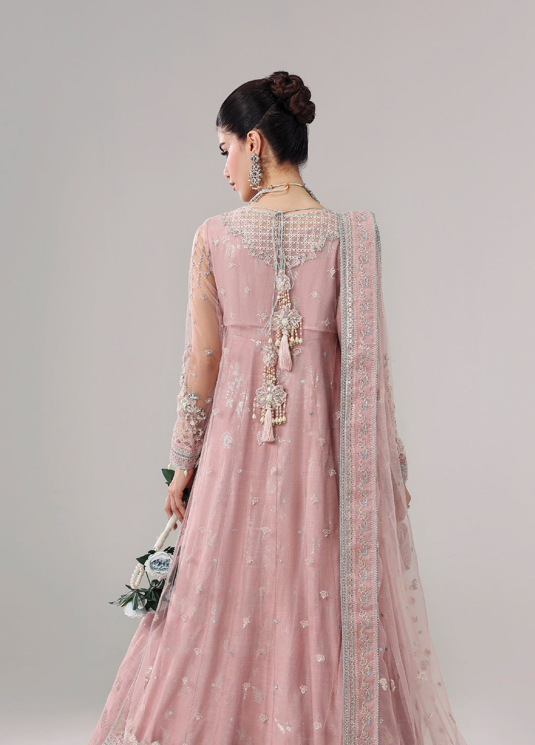 Lamore by Sardinia Unstitched Luxury Hand Work Net 3 peice SRD25LH D-8 Lilac Luxe - Formals Collection