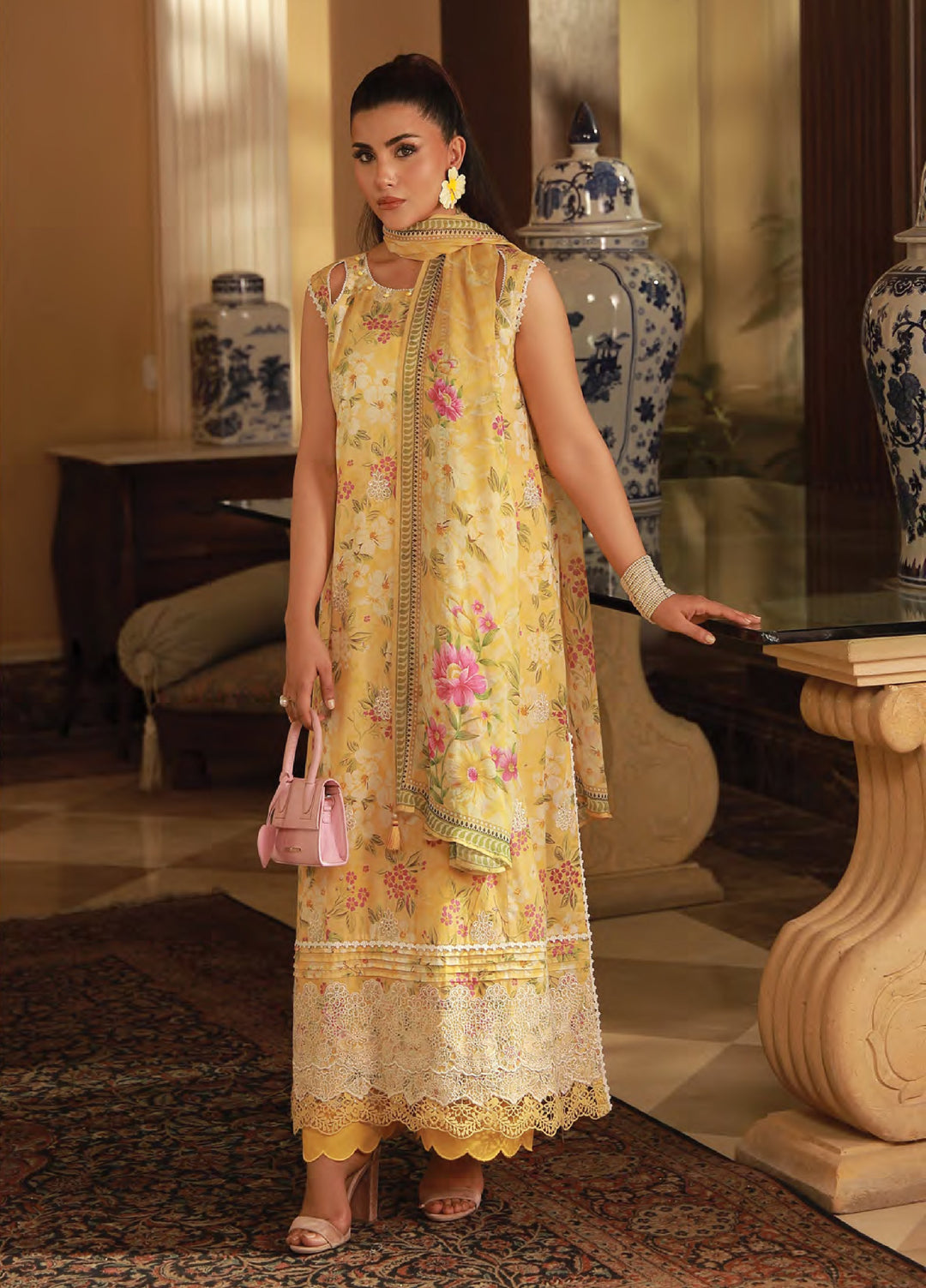 Komal Lawn by Lakhany Unstitched Embroidered Lawn 3 Piece Suit LSM26UK LG-SG-0051 - Summer Collection