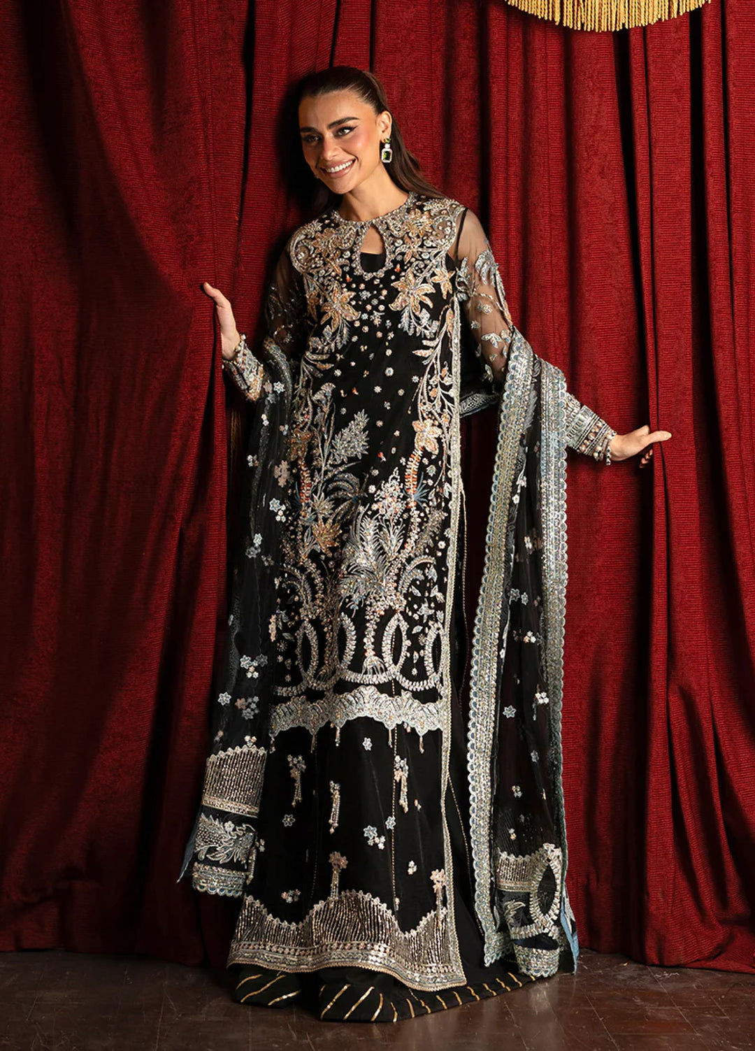 Darling by Mushq Unstitched Embroidered Net 4 Piece Suits MU25DW Malika - Wedding Collection